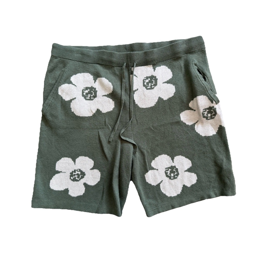 Art Of Rhetoric Olive Green Floral Shorts‎ Knit Size Large